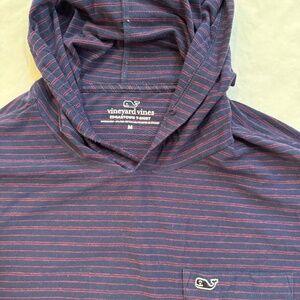 Vineyard Vines Men’s Medium Edgartown Hoodie Purple with light purple stripes